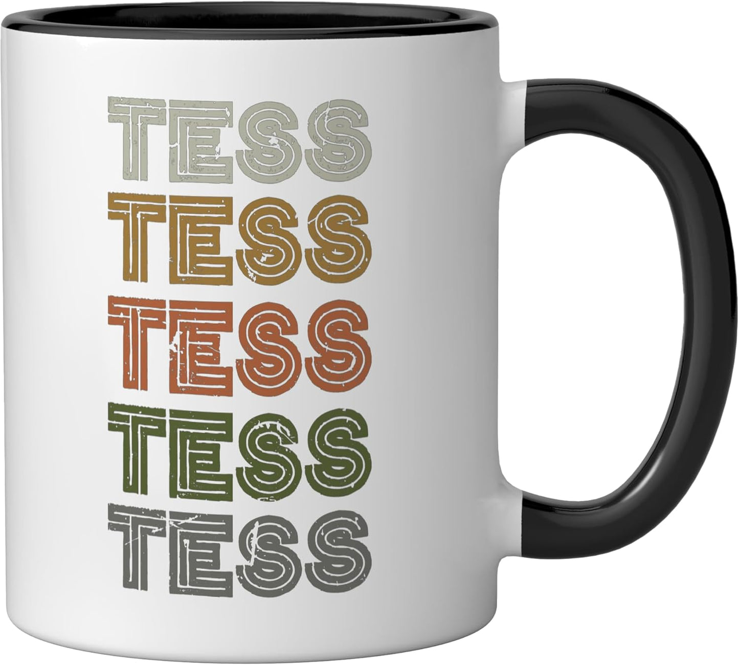 Taza Cerámica Estilo Grunge Retro Negro/Blanco