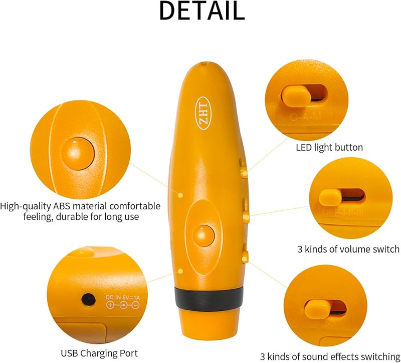 Silbato electrónico USB 3 tonos alto volumen para árbitros camping