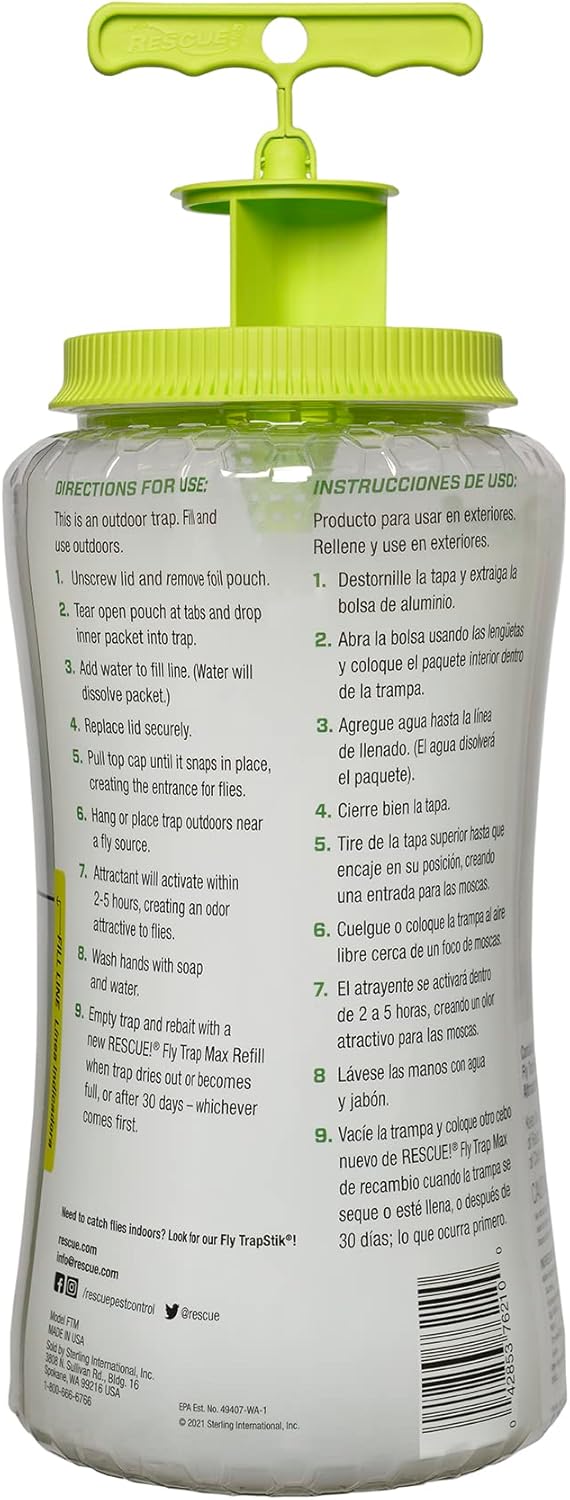Trampa para moscas reutilizable extra grande 2 pzas