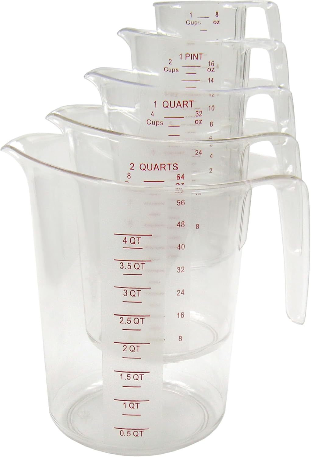 Set 5 Tazas Medidoras Policarbonato Transparente