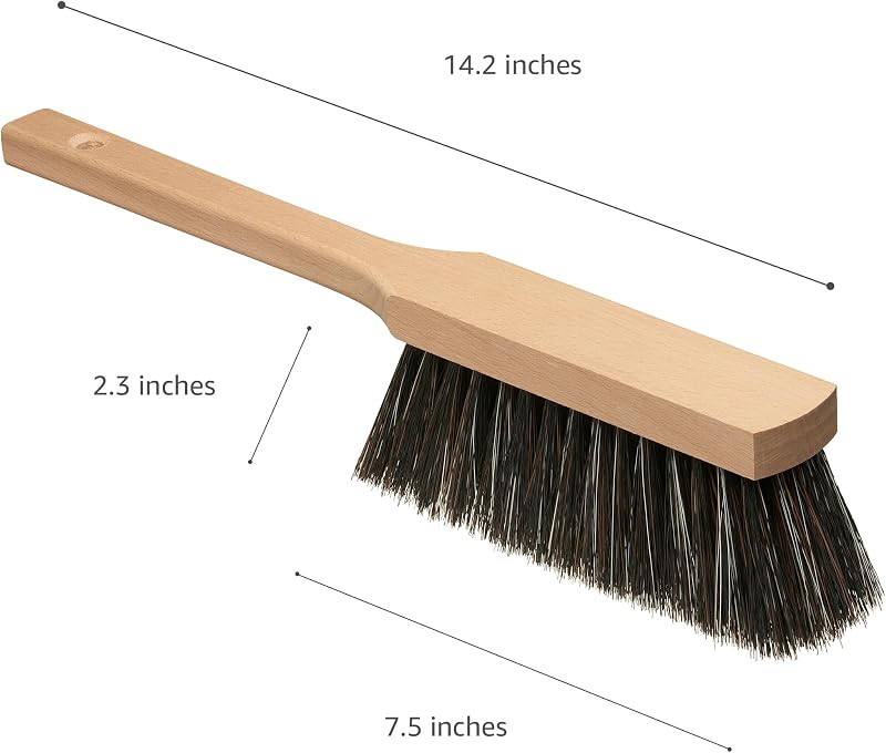 Escoba mano 14.2pulg cepillo suave madera mango coche mostrador
