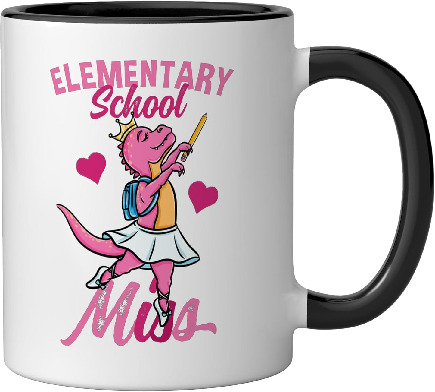 Taza cerámica para niña ballet regreso a clases negro/blanco