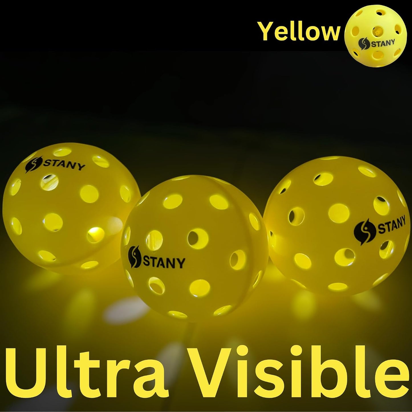 Bolas pickleball LED 40 agujeros visibles para noche