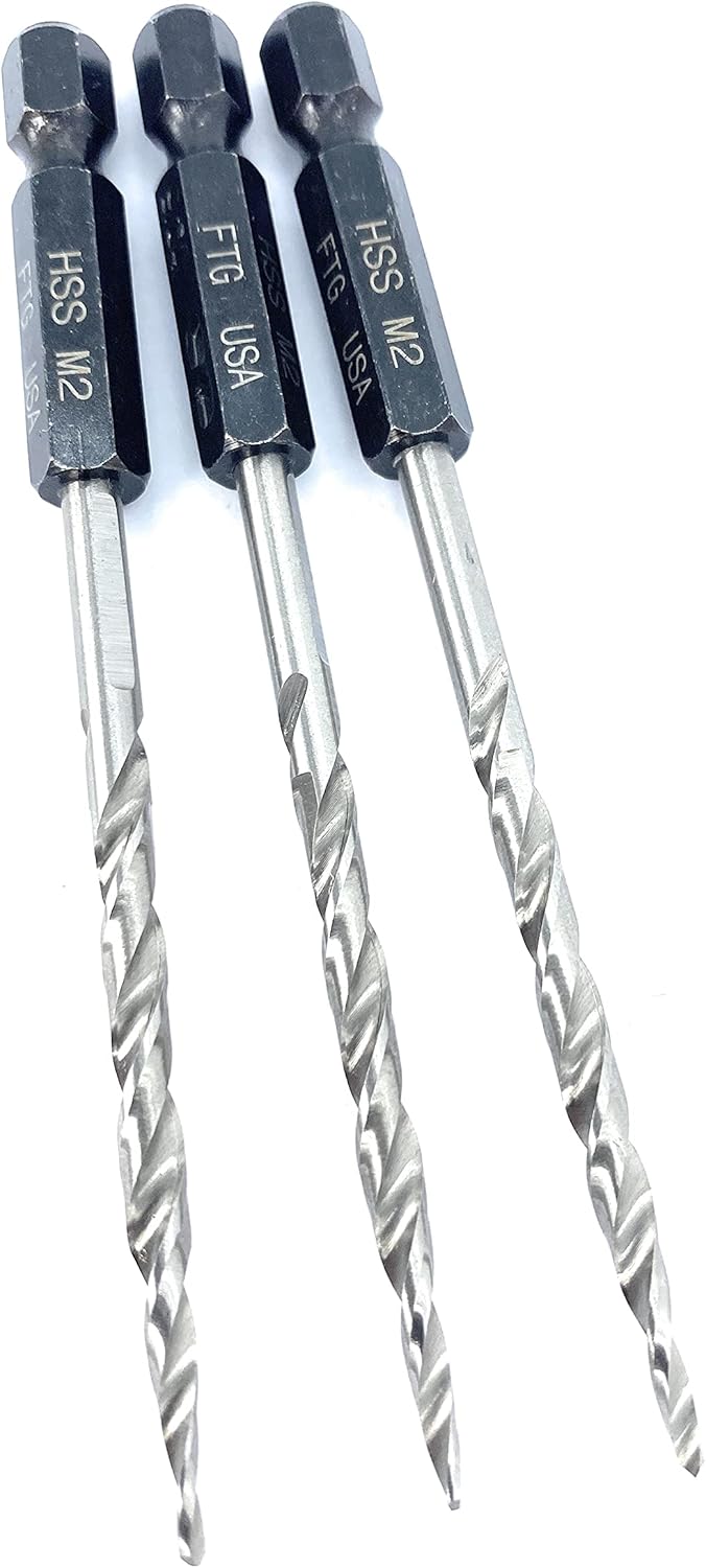Set 3 brocas avellanadoras cónicas #6 9/64pulg