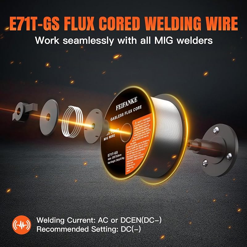 Alambre soldadura MIG E71T-GS 0.035pulg sin gas 2lb