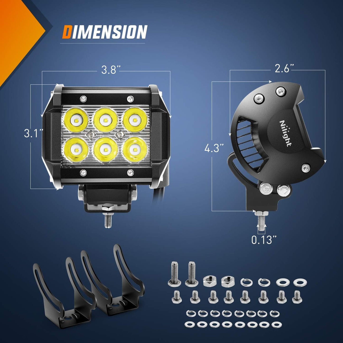 Barra luz LED inundación 22pulg 120W 2uds antiniebla