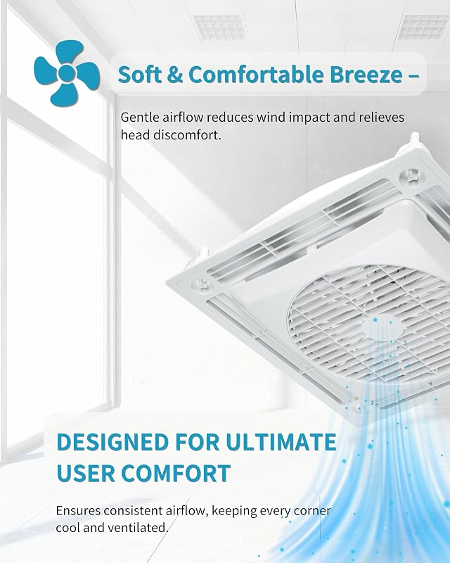 Ventilador techo caída 2x2 rejilla circuladora aire