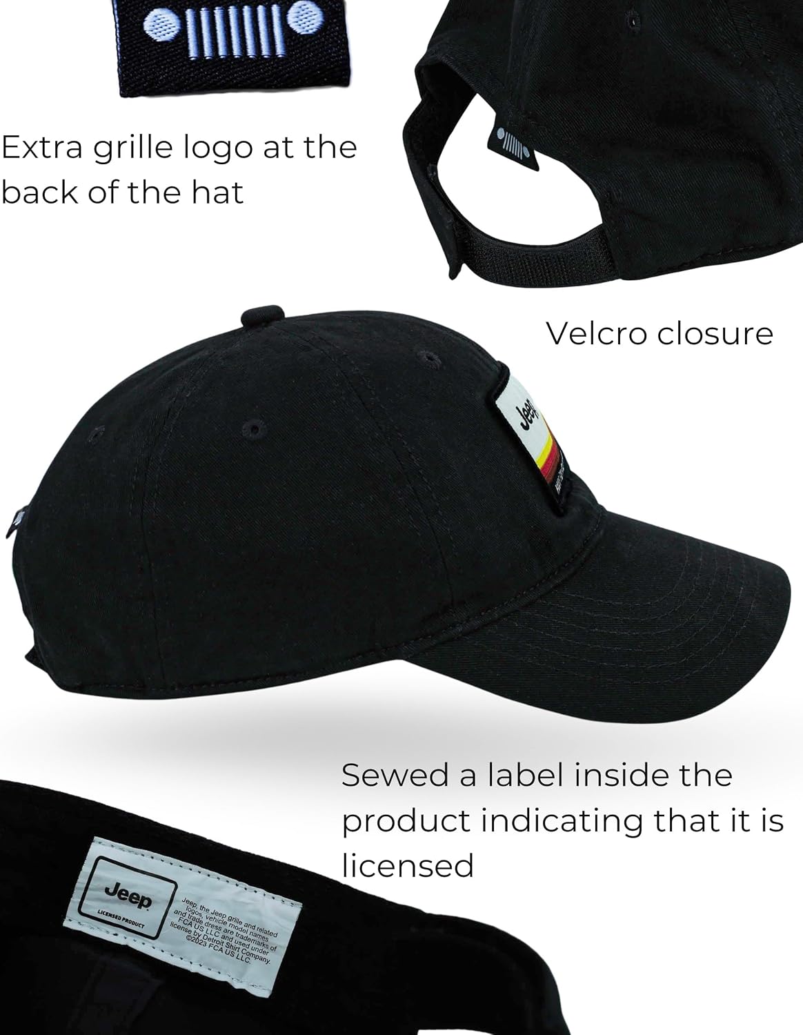 Sombrero twill sin estructura bordado negro