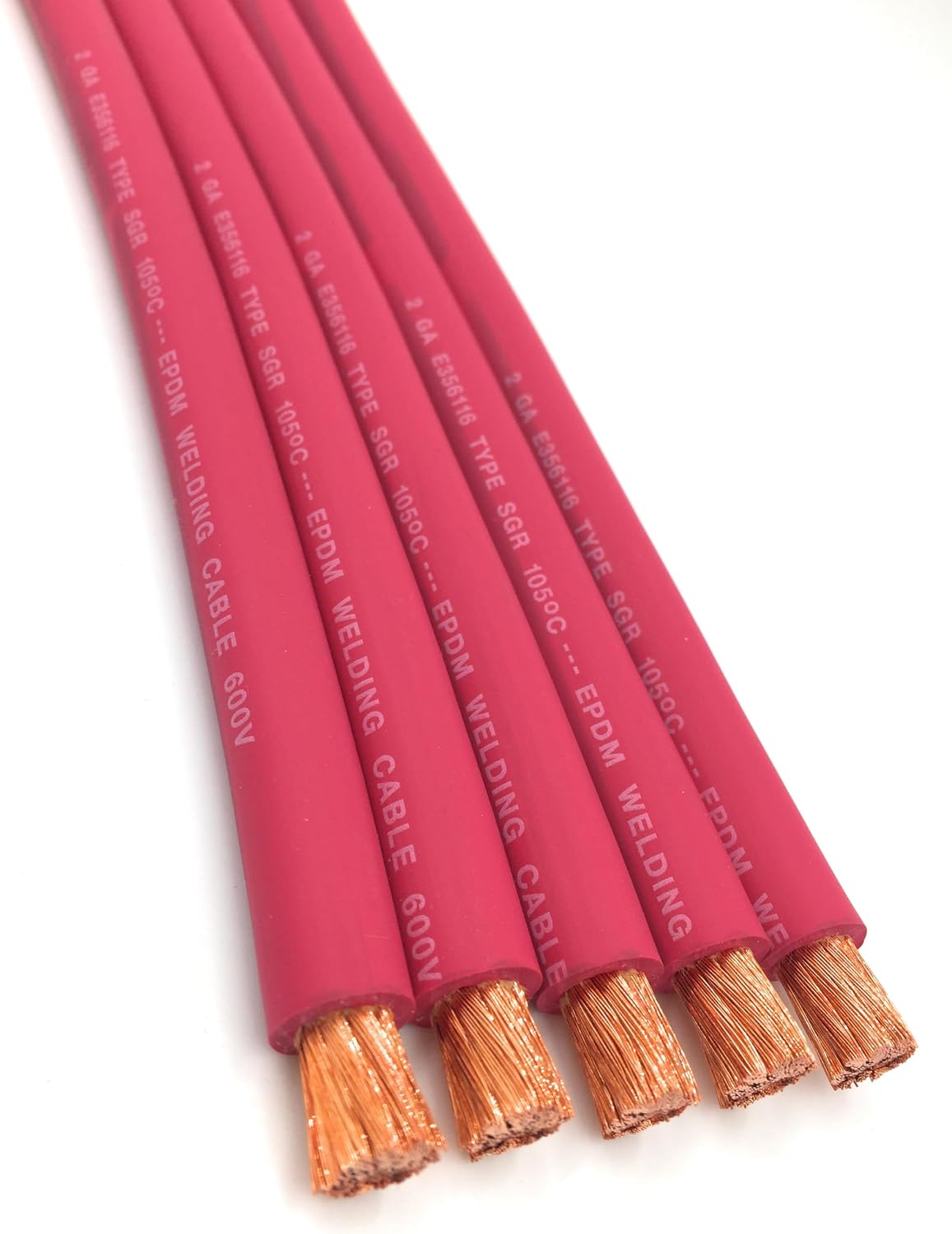 Cables batería 2 AWG 12pies terminales 3/8 rojo