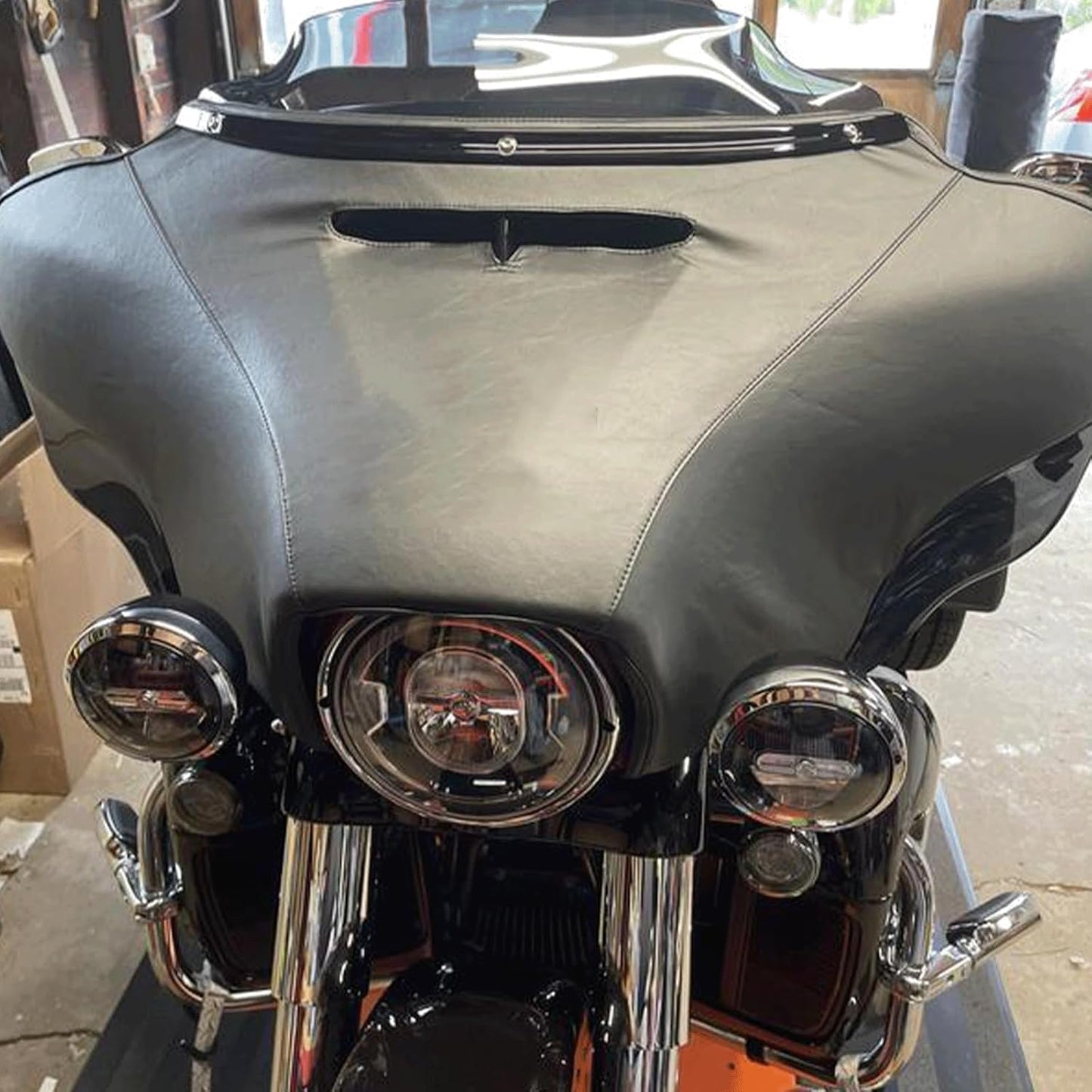 Funda cuero sintético para brasier Harley Electra Glide