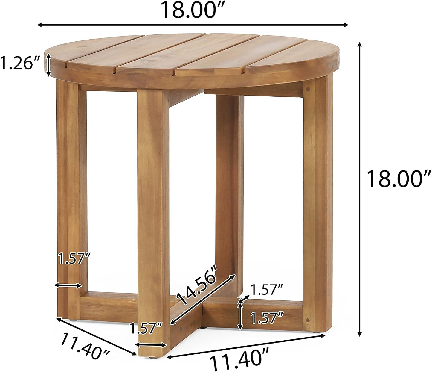 Mesa auxiliar circular madera acacia teca