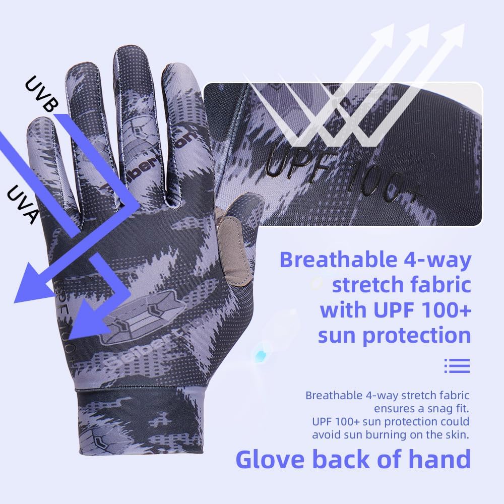 Guante protección solar UPF100 para pantalla táctil adultos