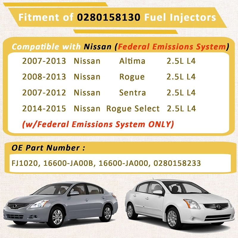 Inyectores combustible 2.5L comp NISSAN Altima Rogue
