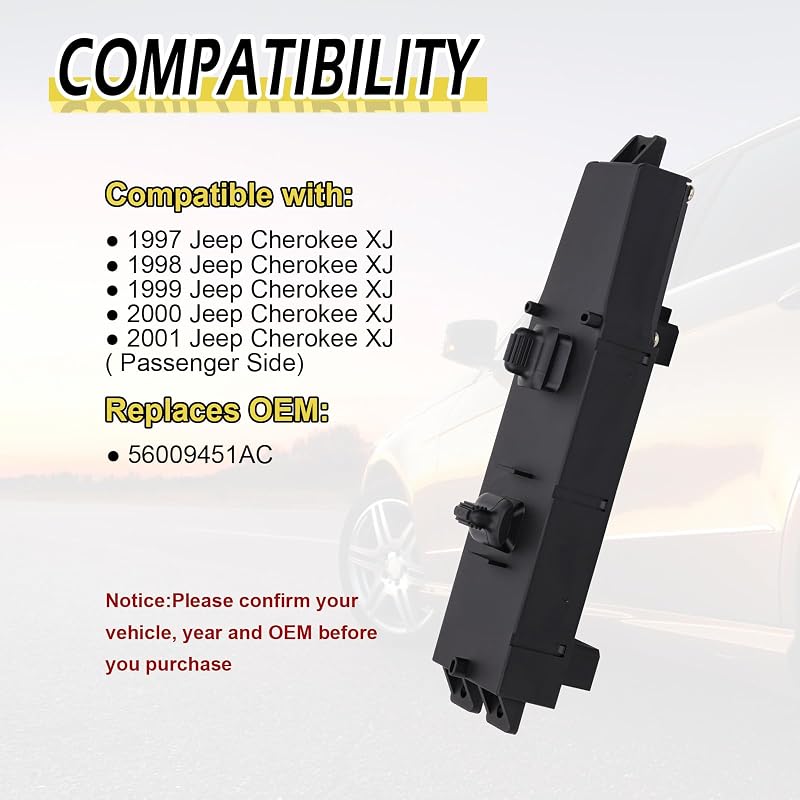 Interruptor ventana pasajero Jeep Cherokee comp 56009