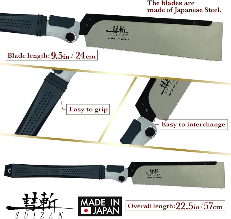 Sierra plegable 9.5" corte cruzado sierra mano japonesa