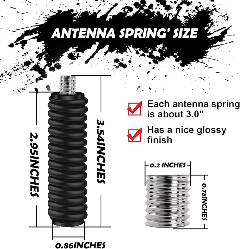 Muelle antena CB acero inox 60pulg 3/8x24 hilos negro