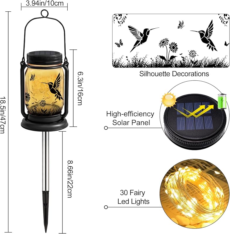 Farol solar colibrí 3en1 para exteriores impermeable