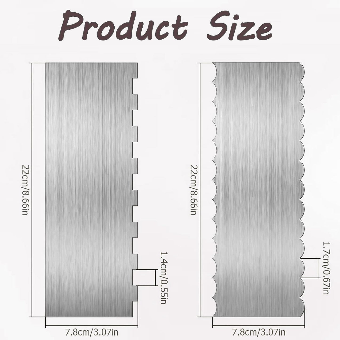 Rascador pasteles acero inox 8.5pulg doble cara