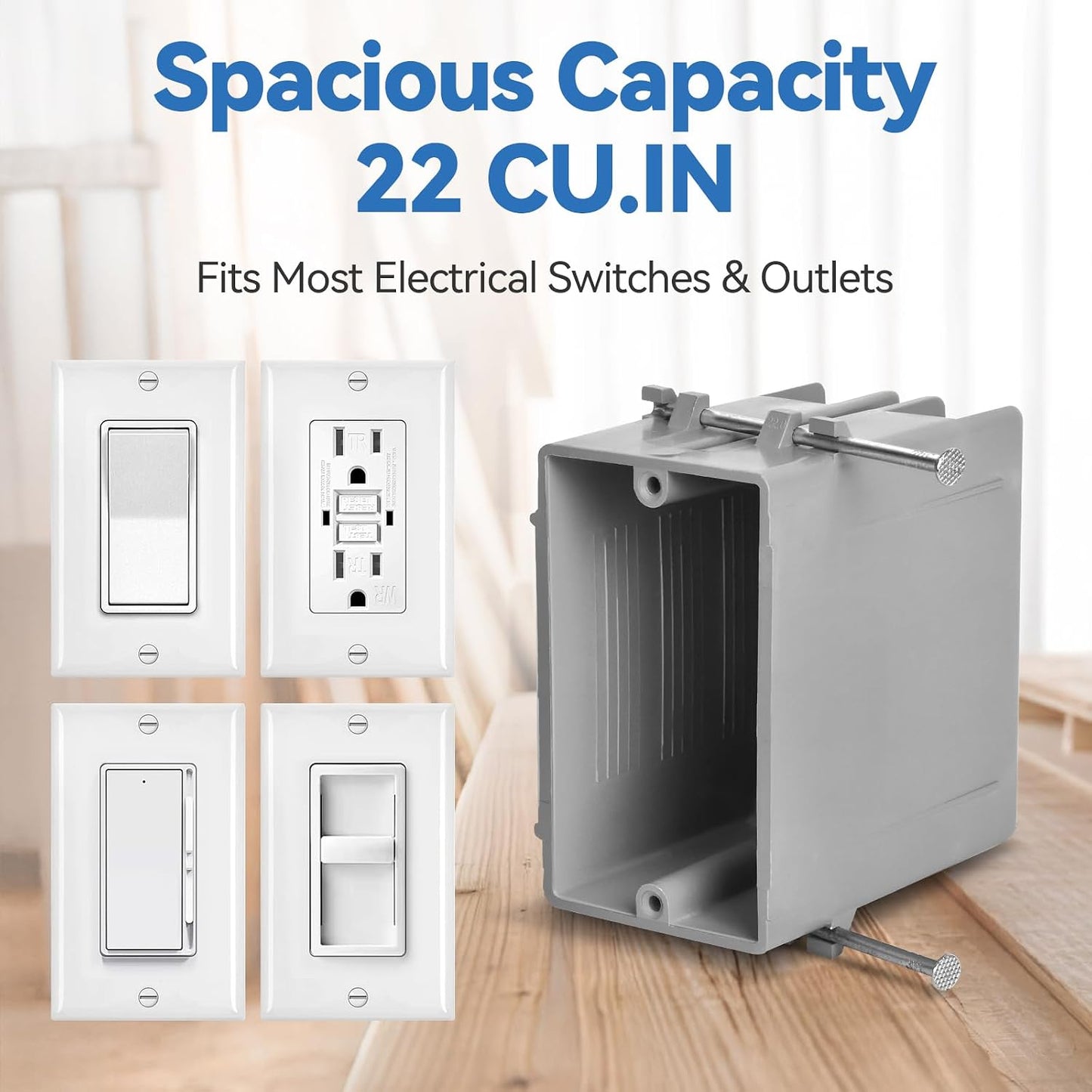 Caja eléctrica una banda 22pulg3 UL listada pack 6