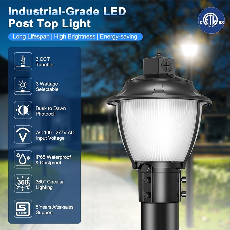 Luz LED poste exterior 80W 11200LM IP65 ajustable