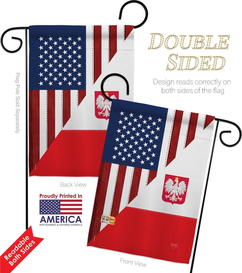 Set bandera amistad Polonia EE.UU. con soporte decorativo