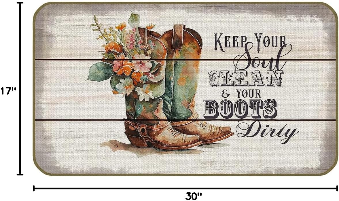 Tapete decorativo occidental 17x30pulg para hogar entrada