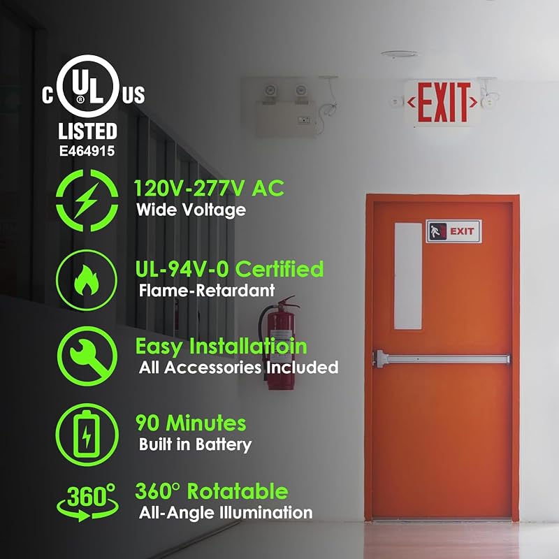 Combo señal LED luces emergencia respaldo batería UL 924