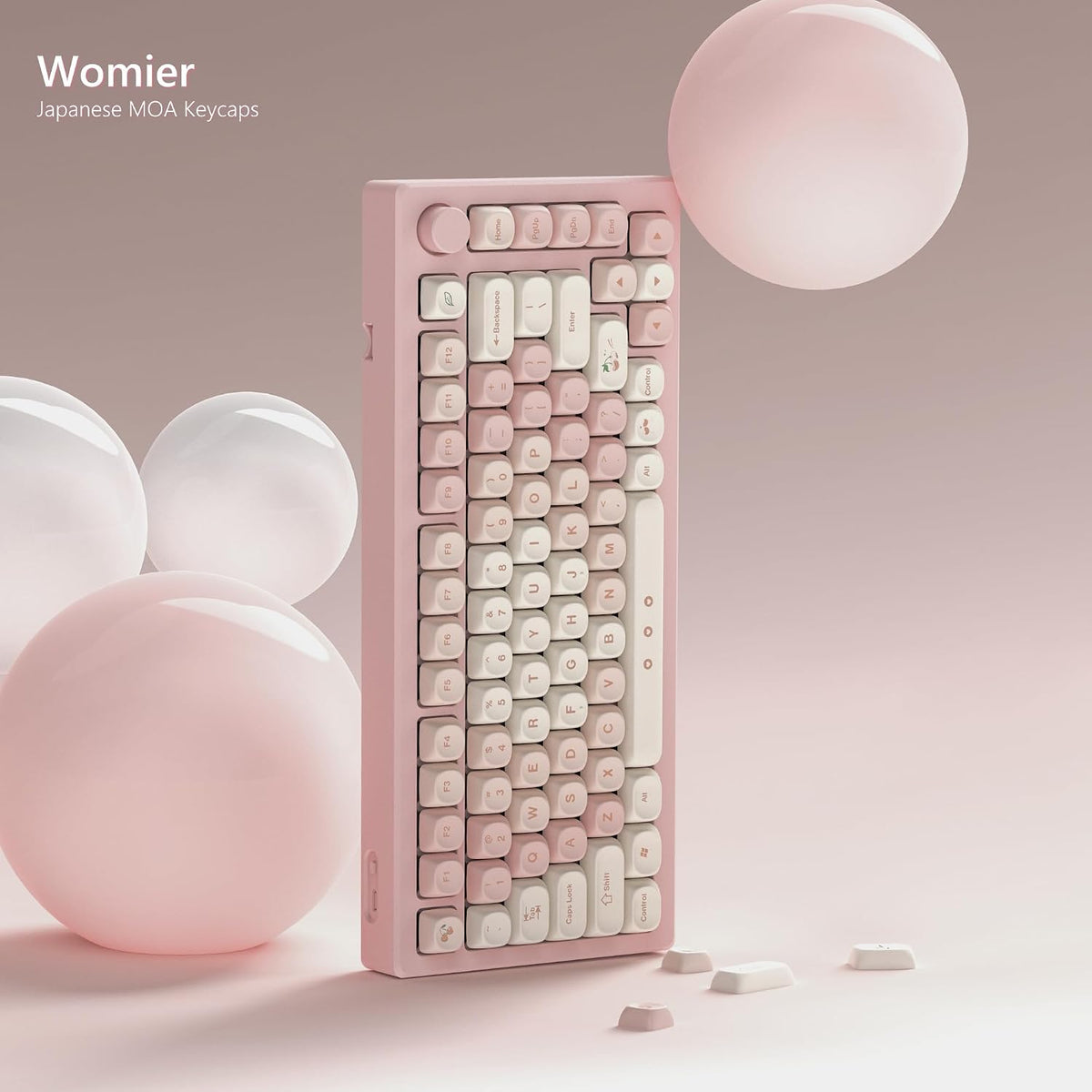 Teclas PBT Cherry MX personalizadas rosa para teclados mecánicos