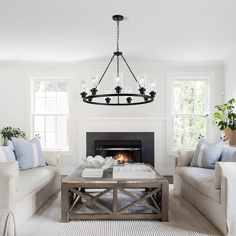 Candelabro 9 luces rueda carreta negro ajustable 23-100"