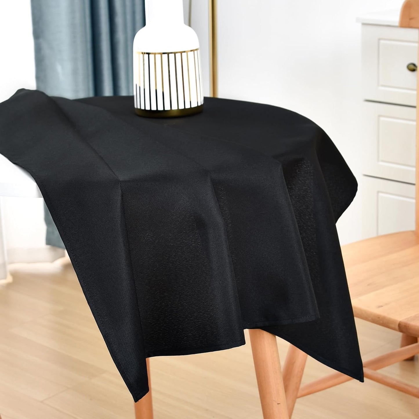 Mantel cuadrado 36x36pulg poliéster uso pesado color negro