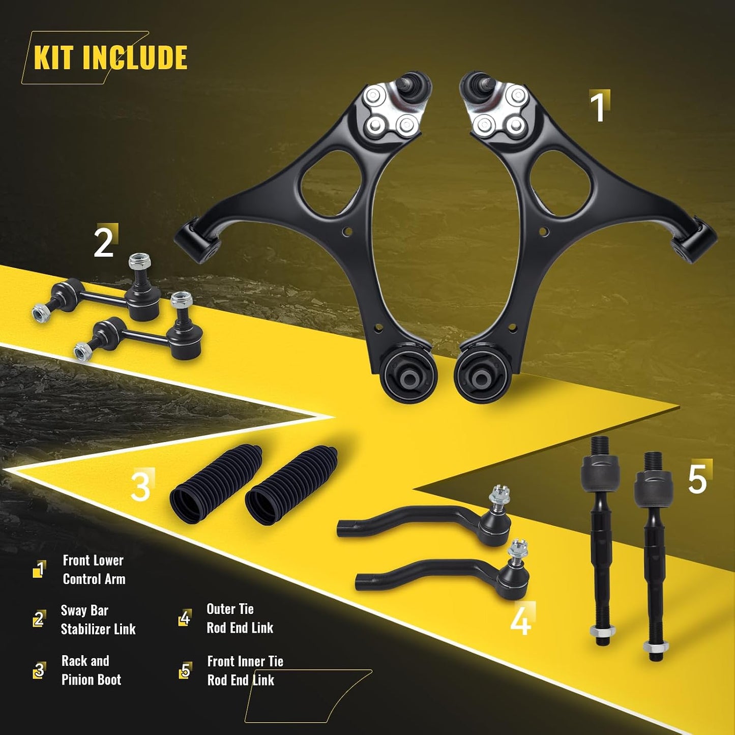 Kit suspensión 10 pzas comp Honda Civic 06-11 2 brazos