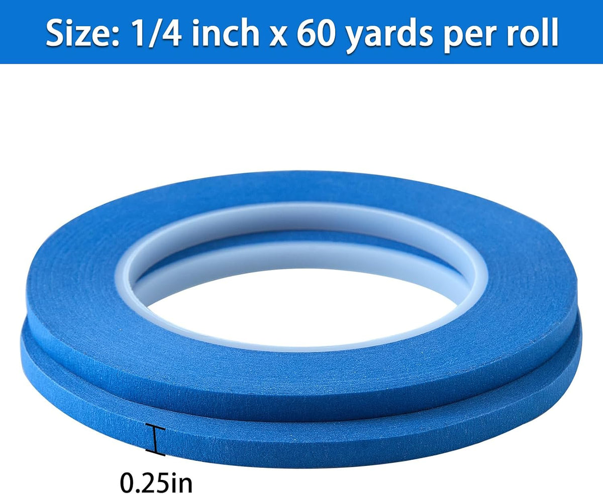 2 Pack Cinta Adhesiva Pintor Azul 0,6cmx54m Fina Sin Residuos