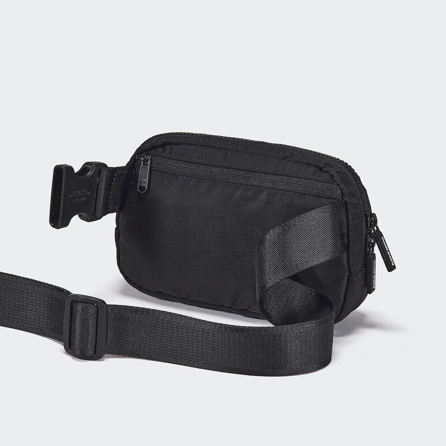 Riñonera nylon cremallera bidireccional ajustable negro
