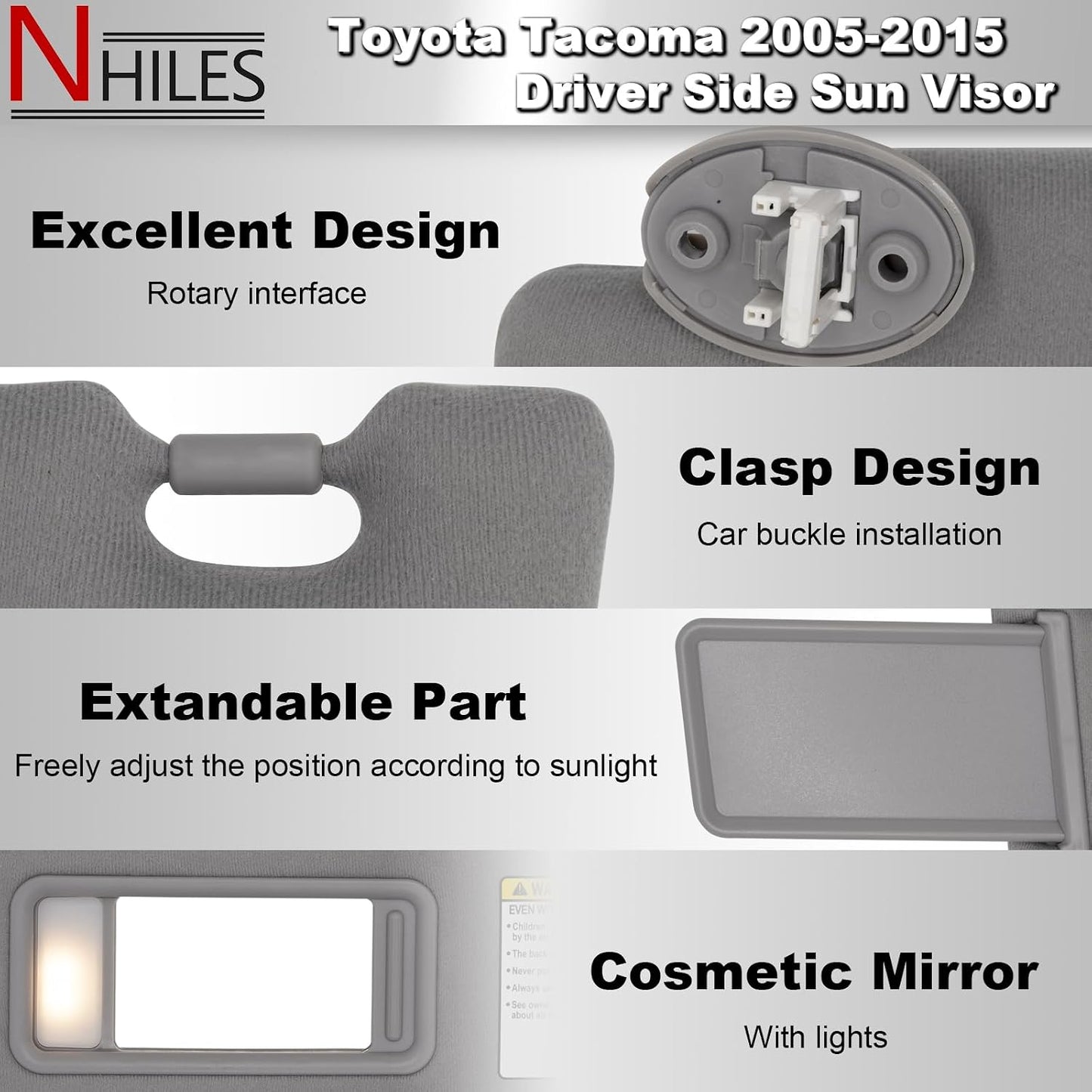 Parasol con Luz para Toyota Tacoma 05-15 Color Gris