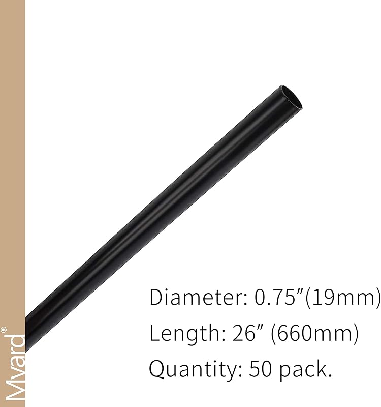 Balaustres hierro redondos huecos 26pulg 50uds negro mate