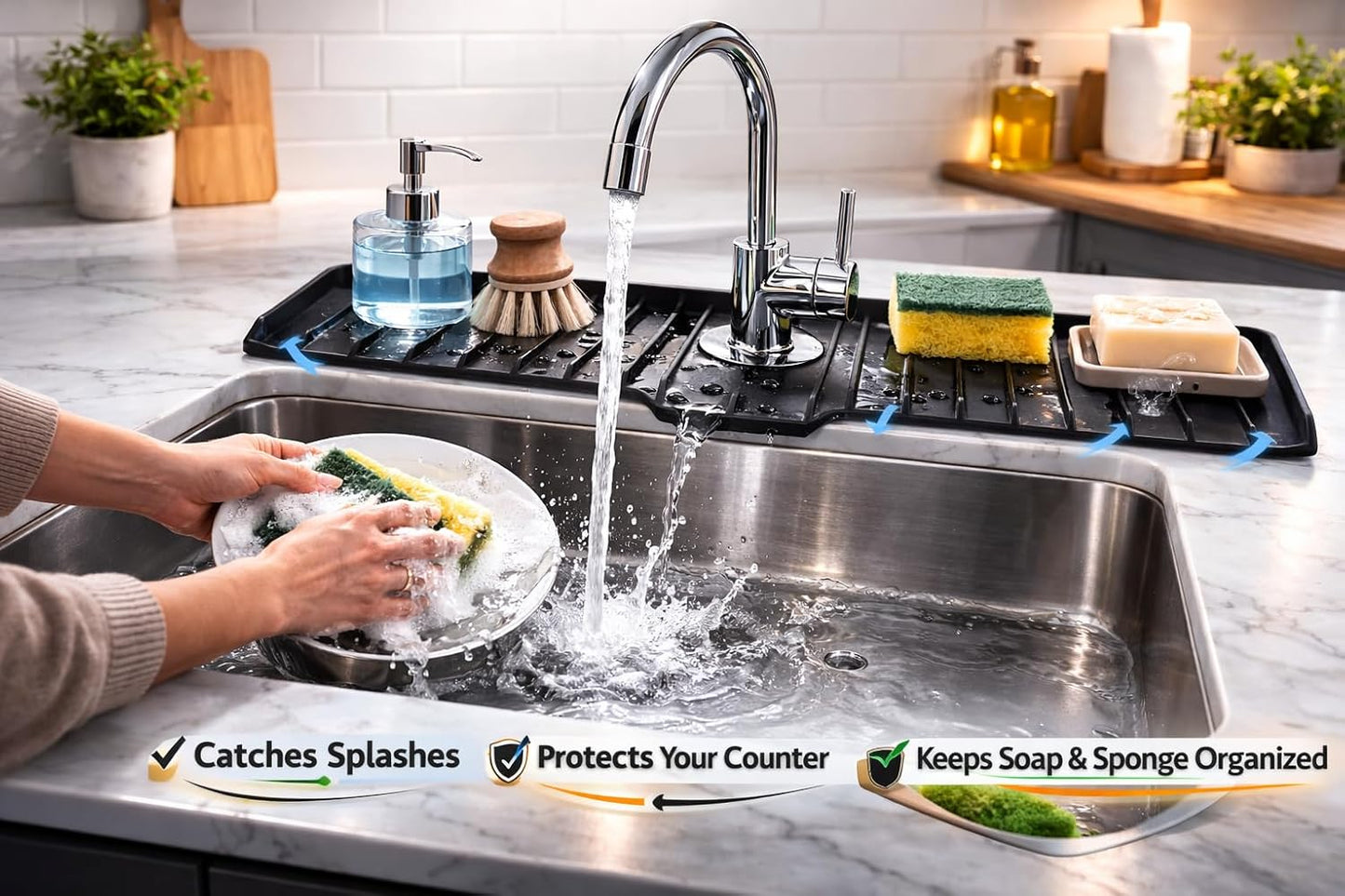Protector fregadero silicona plegable sin BPA 24in