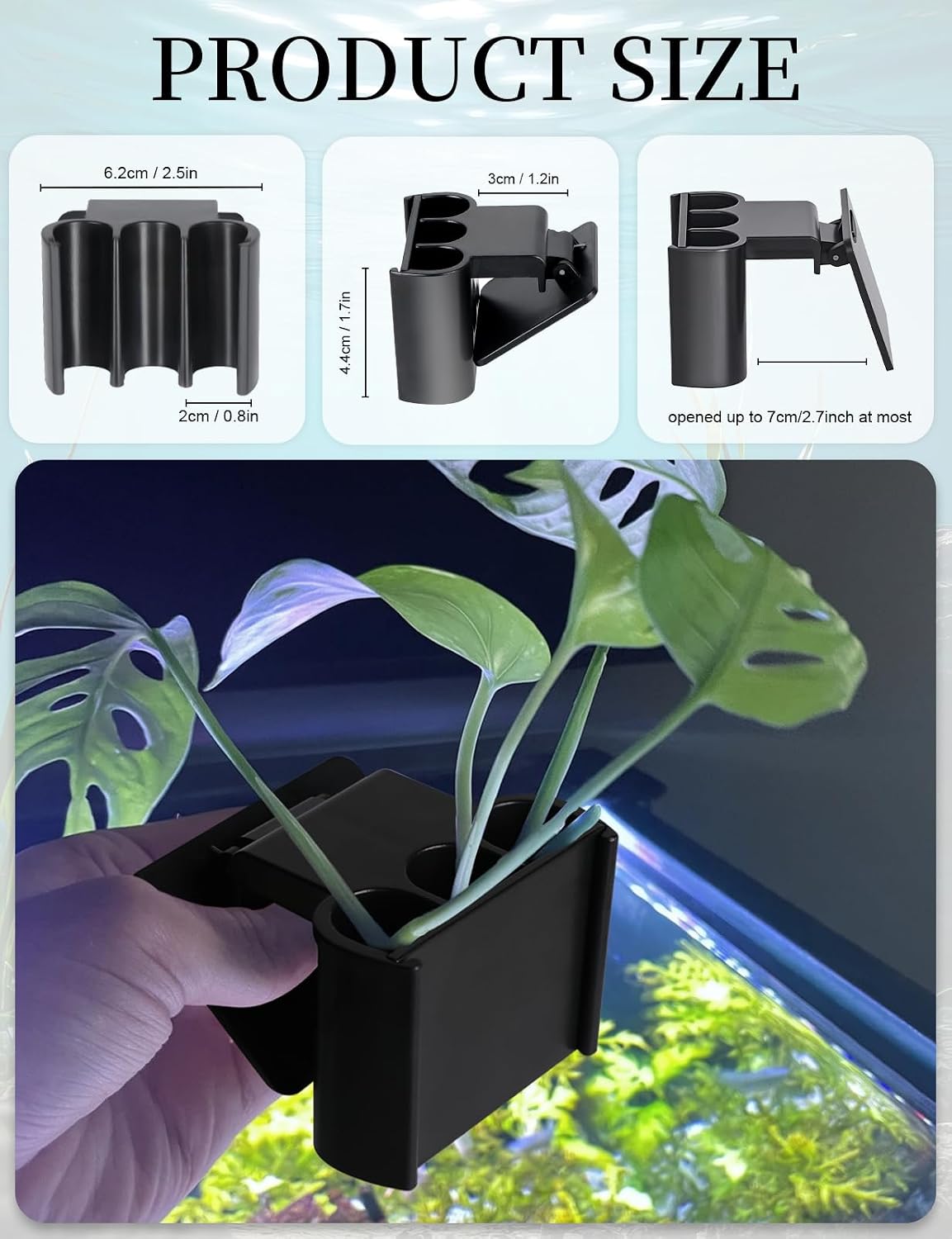 Tazas 3 agujeros soporte colgante acuario negro