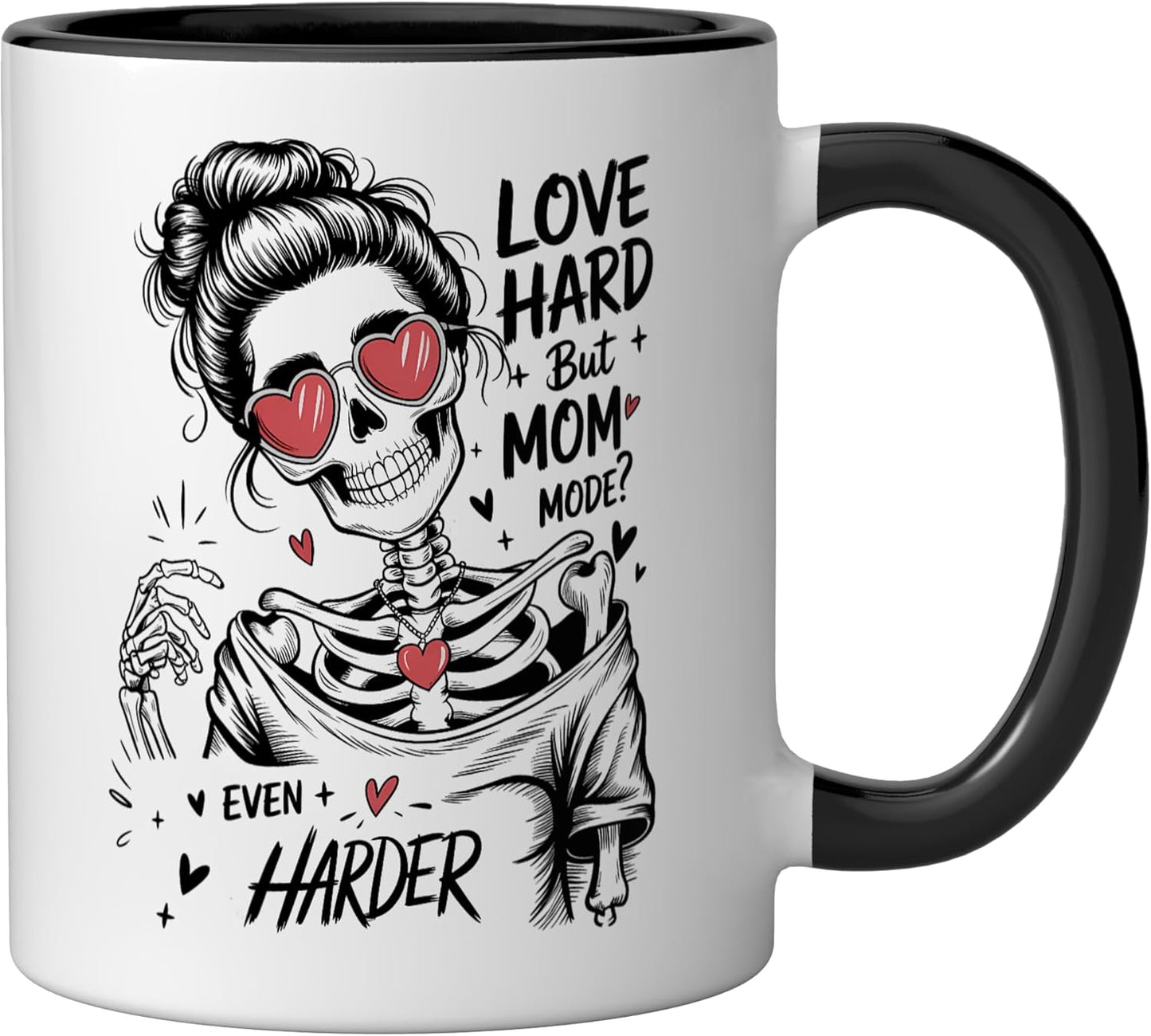 Taza Cerámica para Desayuno Estilo Búfalo Negro/Blanco