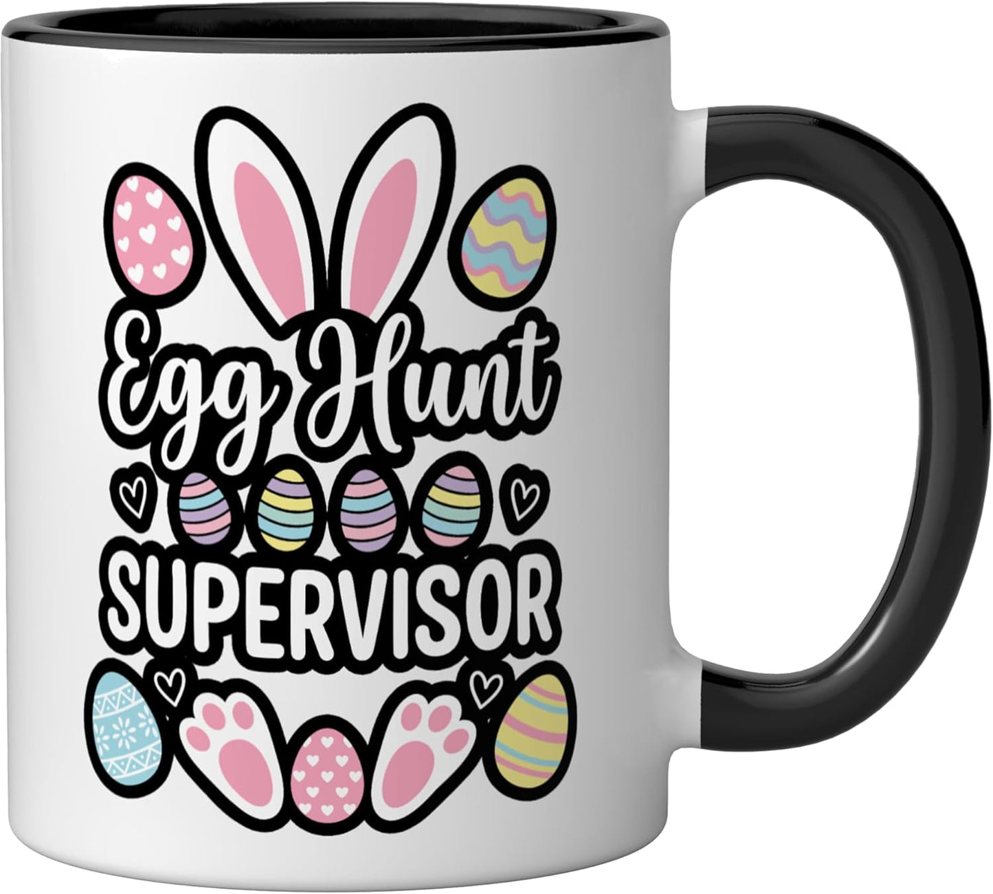 Taza Cerámica Oído Conejo Negro/Blanco