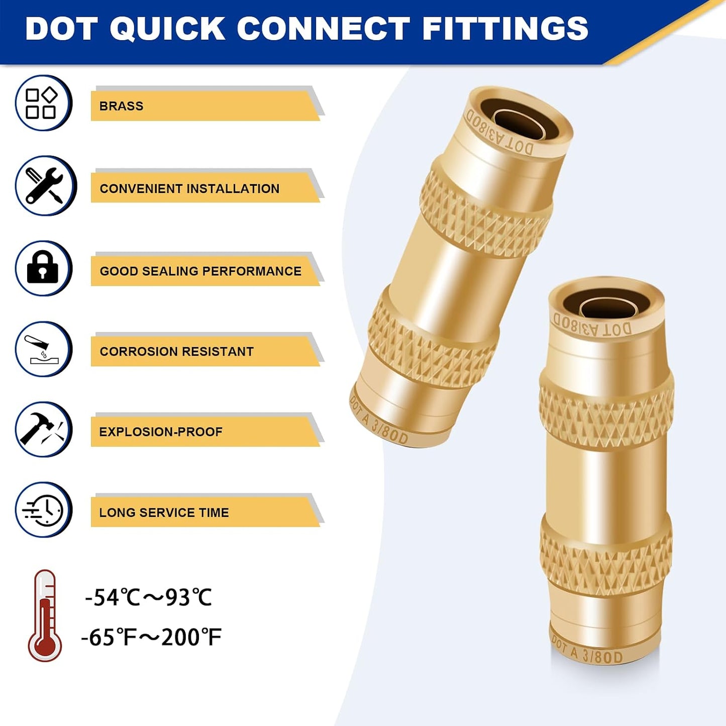 Conectores aire 3/8" acero bronce para camiones