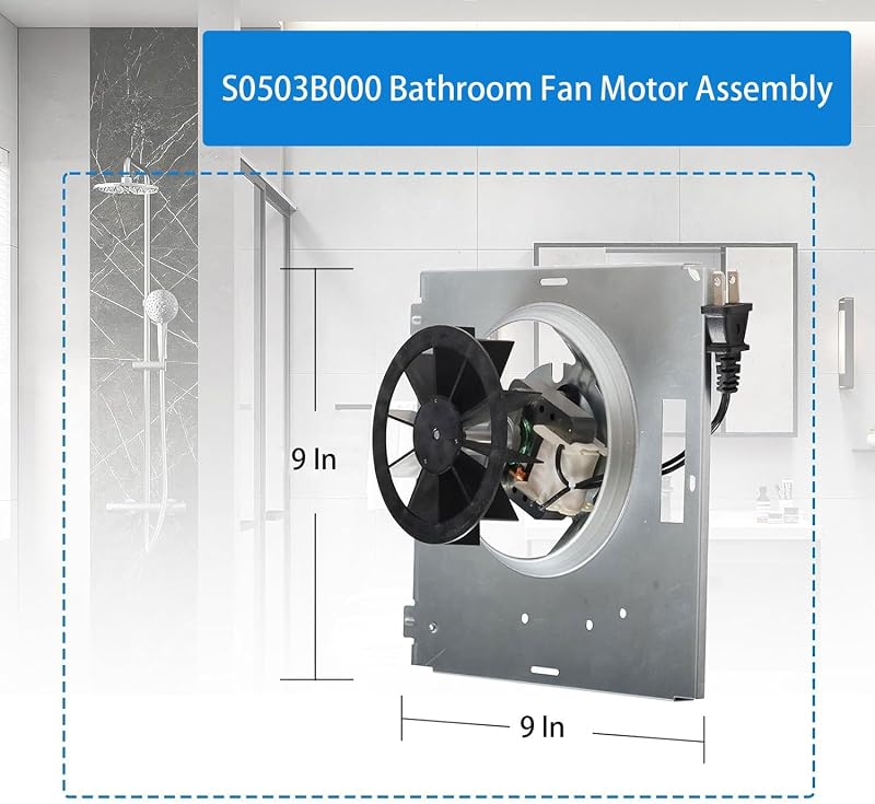 Motor ventilador baño 9x9" comp 763RL