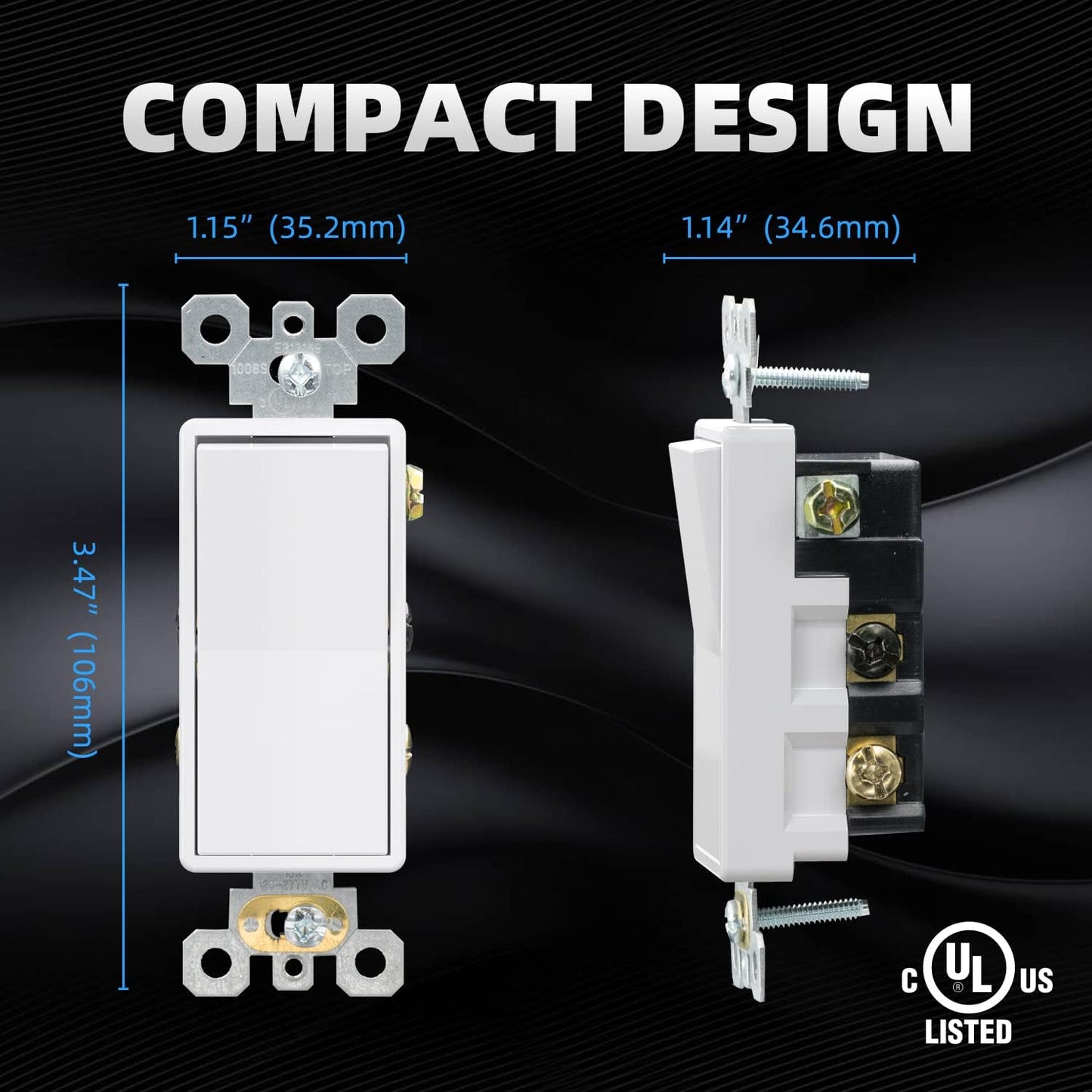 Interruptor decorativo 4 vías 120-277V basculante para pared