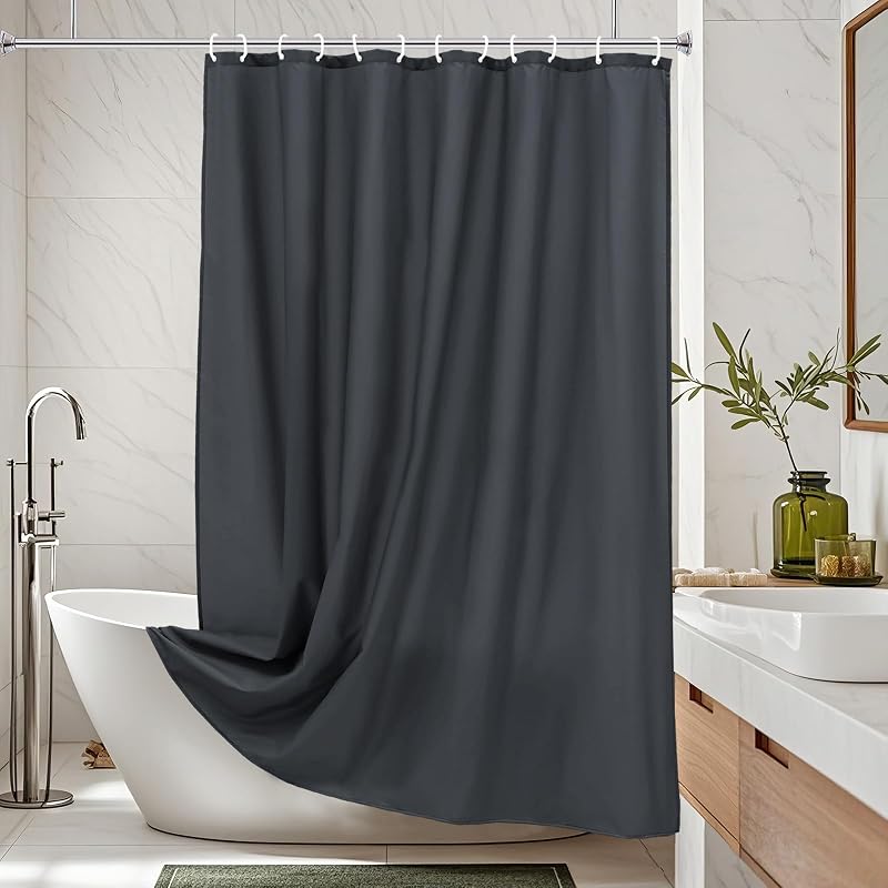 Cortina ducha cabina 36x72pulg tela sólida gris oscuro