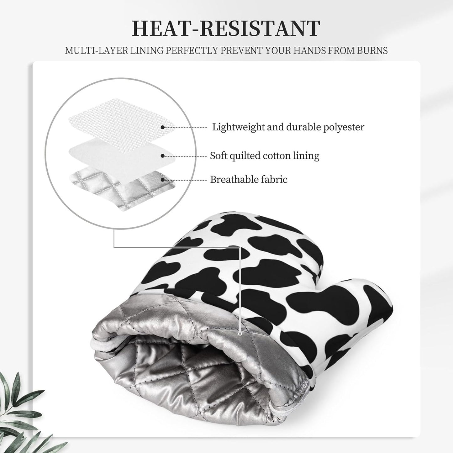 Manoplas horno silicona negra y blanca antiderrap