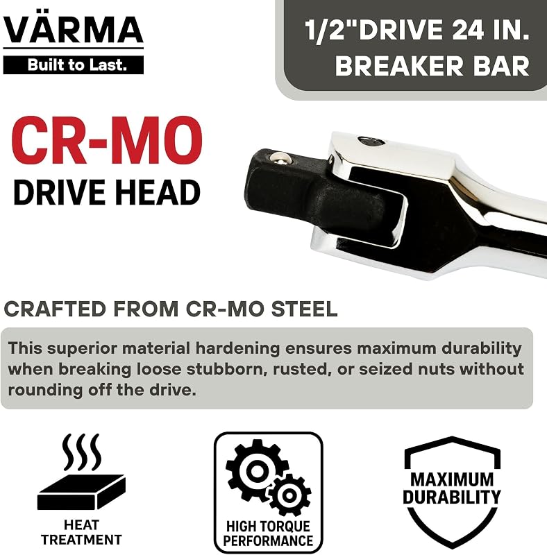 Barra rompedora 24" flexible pivote 180° cromo vanadio