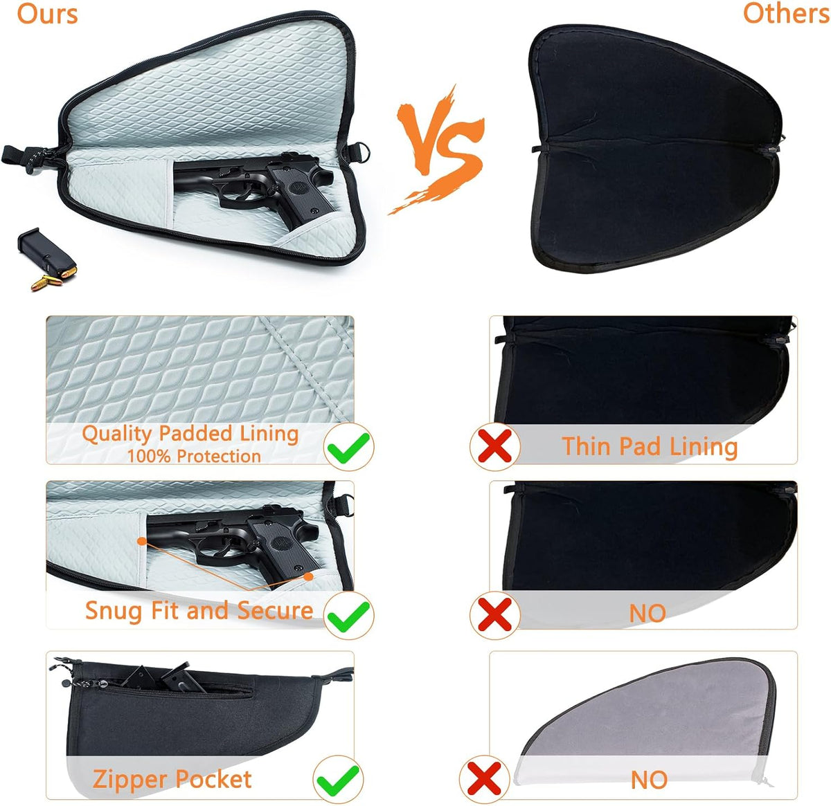 Estuche suave para armas de mano con cremallera