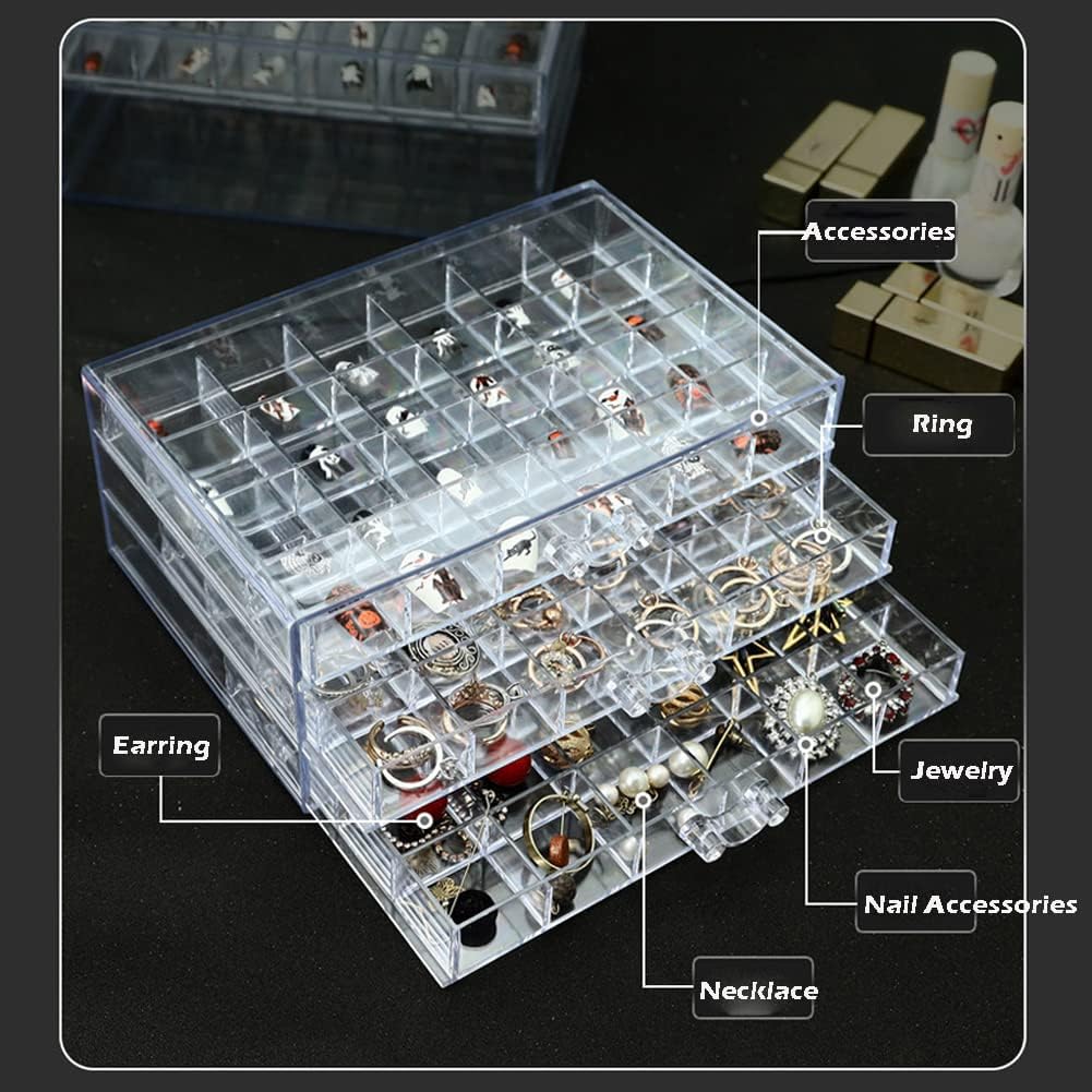 Caja organizadora aretes 3 cajones acrílico