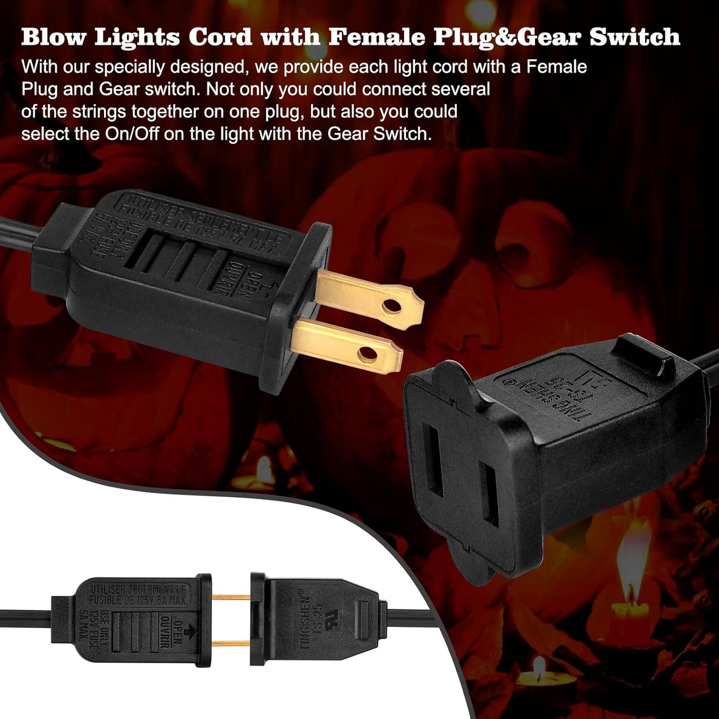 Sistema iluminación LED C7 con cable negro 7.2ft y interruptor