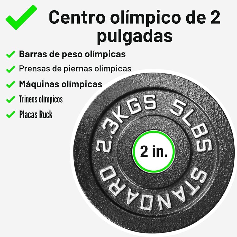 Set placas olímpicas acero 175lb 2" 2.5-45lb