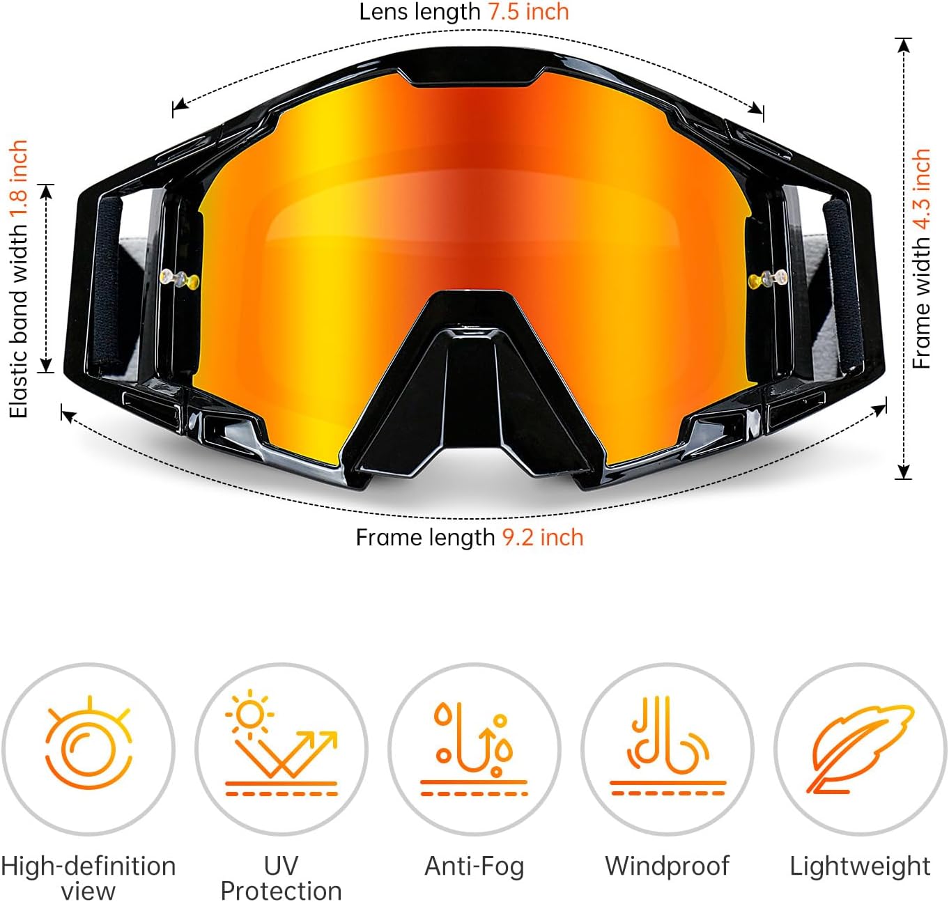 Gafas motocross con guardaventana antiempañante UV
